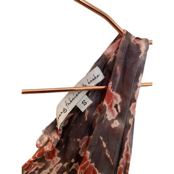 Young Fabulous & Broke Brown Sleeveless Tie Dye Flowy Split Leg Jumpsuit Size S - Picture 4 of 5